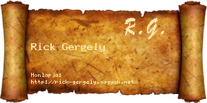 Rick Gergely névjegykártya